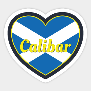 Calibar Scotland UK Scotland Flag Heart Sticker